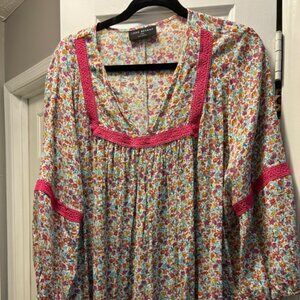 Floral loose peasant top